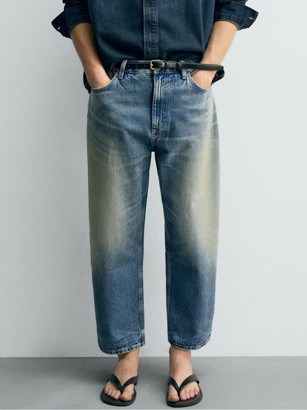 ZARA TAPERED WIDE FIT JEANS